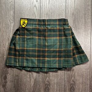 Sport Kilt Womens 28" Green Academia Mini Kilt Scottish Irish Tartan Green